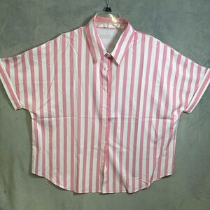 Chic Pink and White Striped Shirt